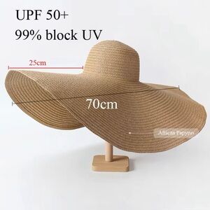 Oversized Wide Brim Straw Beach Hats For Women
